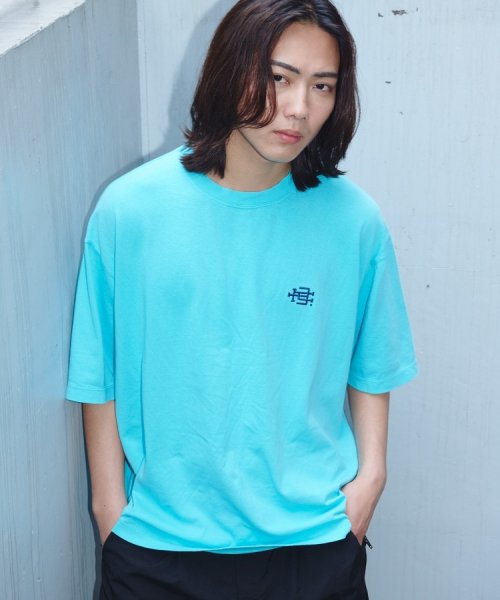 tk.TAKEO KIKUCHI(ティーケー　タケオキクチ)/ヴィンテージ ロゴTシャツ/ブルー（091）