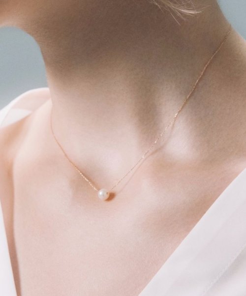 les bon bon(les bon bon)/【les bon bon / ルボンボン】pearl chain necklace BB003 K10 10金 淡水パール ゴールド 日本製 40cm/ゴールド