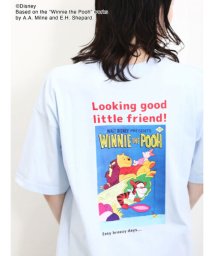 Samansa Mos2 blue/【Disney】くまのプーさん/ポスターアートTシャツ/506092226