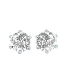 JEWELRY SELECTION/K18WG 天然ダイヤモンド 計0.3ct 6本爪 スタッドピアス 鑑別書付 【K18WG ホワイトゴールド】/506092357