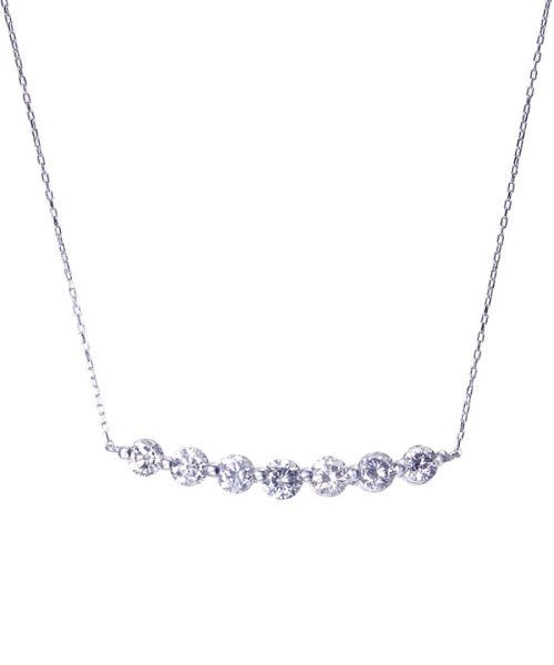 PT 天然ダイヤモンド 計 1ct ライン プラチナネックレス 【鑑別書付】 天然ダイヤモンド Pt850