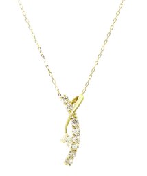 JEWELRY SELECTION/K18ゴールド 天然ダイヤモンド 計0.2ct デザイン ネックレス 【K18YG イエローゴールド】/506092371