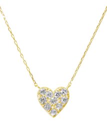 JEWELRY SELECTION/K18ゴールド 天然ダイヤモンド 計0.2ct ハート ネックレス 【K18YG イエローゴールド】/506092375