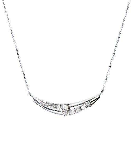 K18ゴールド 天然ダイヤモンド 計0.3ct デザイン ネックレス 【K18WG ホワイトゴールド】 天然ダイヤモンド 計0 3ct K18WG