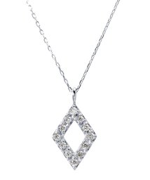 JEWELRY SELECTION/K18ゴールド 天然ダイヤモンド 計0.1ct デザイン ネックレス 【K18WG ホワイトゴールド】/506092413