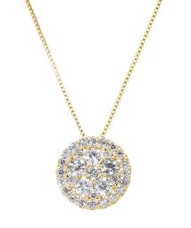 JEWELRY SELECTION/K18ゴールド 天然ダイヤモンド 計0.5ct 31石サークル ネックレス 鑑別書付  【K18YG イエローゴールド】/506092431