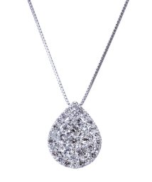 JEWELRY SELECTION/K18ゴールド 天然ダイヤモンド 計0.5ct 36石 ペアシェイプデザイン ネックレス 鑑別書付 【K18WG ホワイトゴールド】/506092433