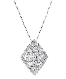 JEWELRY SELECTION/K18ゴールド 天然ダイヤモンド 計0.5ct 41石デザイン ネックレス 鑑別書付 【K18WG ホワイトゴールド】/506092437