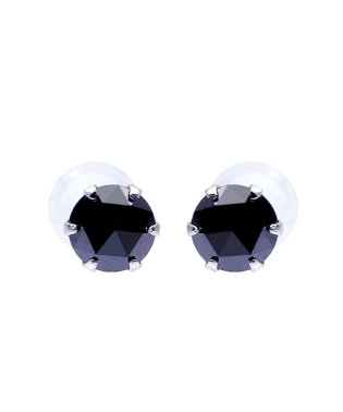 JEWELRY SELECTION/K18WG ブラックダイヤモンド 計0.2ct ローズカット 6本爪ピアス/506092445