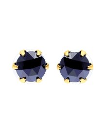 JEWELRY SELECTION/K18YG ブラックダイヤモンド 計0.5ct ローズカット 6本爪ピアス/506092455