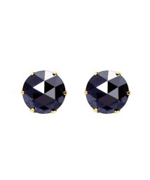 JEWELRY SELECTION/K18YG ブラックダイヤモンド 計1ct ローズカット 6本爪ピアス/506092459