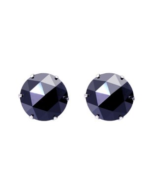 JEWELRY SELECTION/Pt900 ブラックダイヤモンド 計2ct ローズカット 6本爪プラチナピアス/506092460