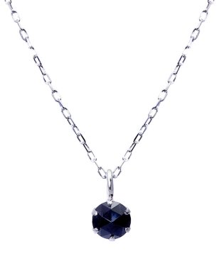 JEWELRY SELECTION/K18WG ブラックダイヤモンド 0.1ct ローズカット 6本爪ネックレス/506092465