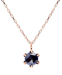 JEWELRY SELECTION/K18PG ブラックダイヤモンド 0.3ct ローズカット 6本爪ネックレス/506092470