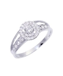 JEWELRY SELECTION/Pt900 天然ダイヤモンド 計0.5ct サークル プラチナリング カード鑑別書付 7号/506092487