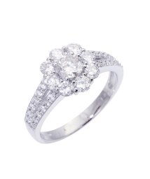 JEWELRY SELECTION/Pt900 天然ダイヤモンド 計1ct フラワー プラチナリング 鑑別書付 7号/506092501