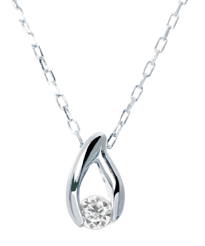 ネックレス 0.03ct ダイヤ 18金ホワイトゴールド C29 【公式通販】