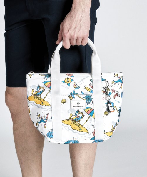 Munsingwear(マンシングウェア)/トロピカルペンギン柄プリント保冷カートバッグ/ホワイト