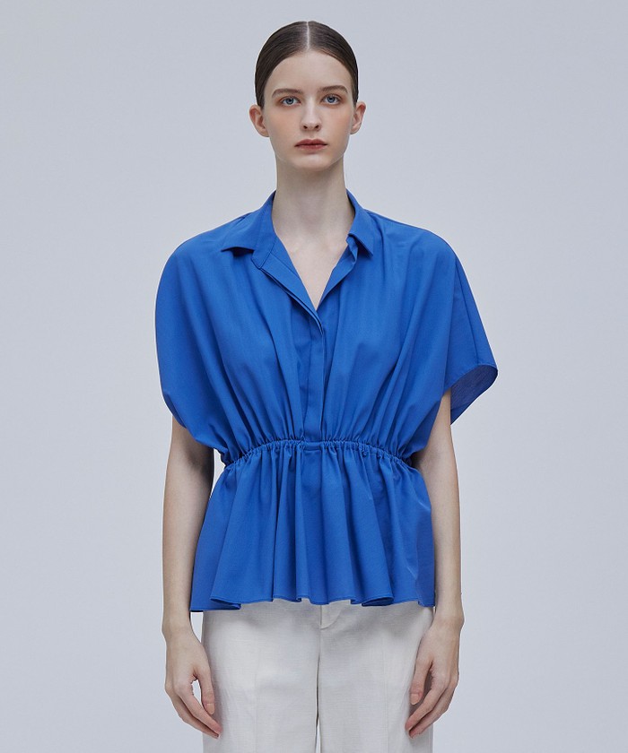 BEIGE 【Oggi 8月号掲載】LUCILLE / ペプラムブラウス BLUE 4 BEIGE 【Oggi 8月号掲載】LUCILLE / ペプラムブラウス BLUE 4