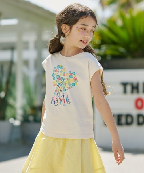 KUMIKYOKU KIDS(組曲KIDS)/【110－140cm】【UVケア】グリーンバンド Tシャツ/キナリ系