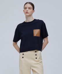 BEIGE，(ベイジ，)/【好評につき追加生産決定！】 NADIA / ニットTシャツ/NAVYXCAMEL