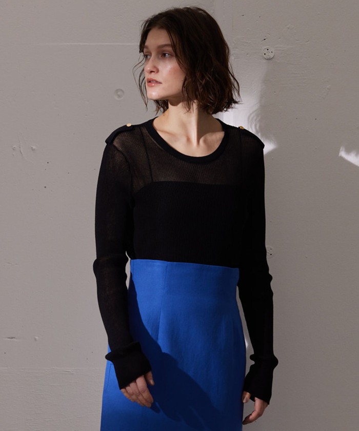 BEIGE LIANE / リブニットトップス BLACK 4 BEIGE LIANE / リブニットトップス BLACK 4