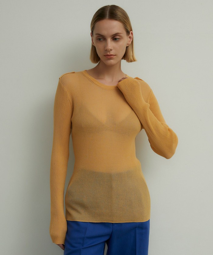 BEIGE LIANE / リブニットトップス LIGHTORANGE 4 BEIGE LIANE / リブニットトップス LIGHTORANGE 4