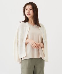 J.PRESS LADIES/PATTERN MESH クルーネック カーディガン/506093056