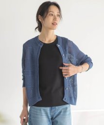 J.PRESS LADIES/PATTERN MESH クルーネック カーディガン/506093056