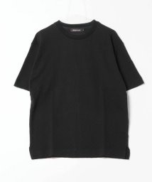 UNION STATION(ユニオンステーション)/シェブロン柄リンクスジャガードTシャツ/ブラック