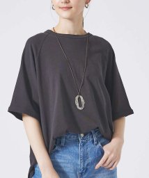 qualite(qualite)/バックフリルTシャツ/チャコールグレー