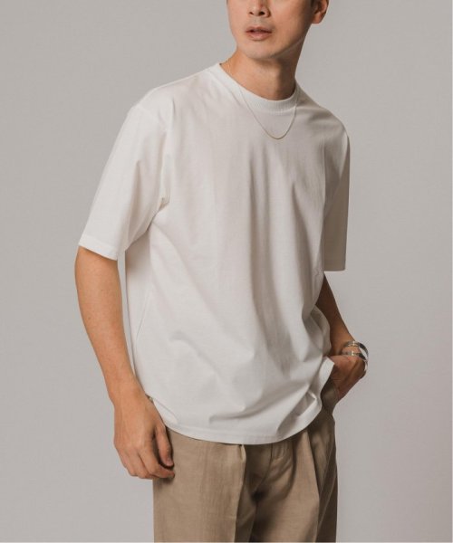 シルクミックス ジャカードネック Tシャツ(506093664) | エディフィス 