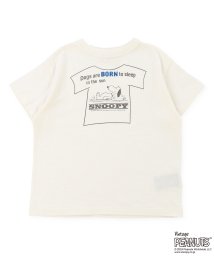 DENIM DUNGAREE(デニムダンガリー)/ボーダー天竺 SNOOPY Tシャツ/ホワイト