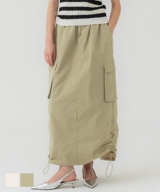 coca/ドロストウエストゴムスカート（ポケット/裾絞り/ロング丈/シンプル/GC）/506030604