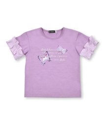 BeBe(ベベ)/水彩風ちょうちょプリント半袖Tシャツ(90~150cm)/パープル