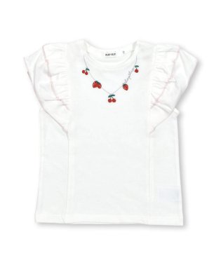 SLAP SLIP/イチゴレモンネックレス風刺しゅう袖フリルTシャツ(80~140cm)/506081714