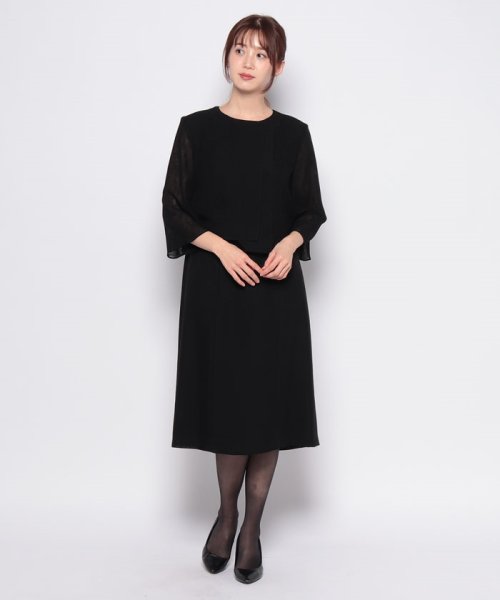 セール】【夏用喪服・礼服・フォーマル用】幾何柄ジャカード ドレス  