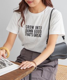 NICE CLAUP OUTLET/カジュアルロゴ刺繍Tシャツ　夏　カットソー　/506082805