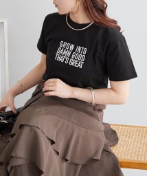 NICE CLAUP OUTLET/新色追加、カジュアルロゴ刺繍Tシャツ　夏　カットソー　/506082805