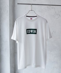 MAC HOUSE(men)(マックハウス（メンズ）)/EDWIN エドウィン ボックスロゴ ショートスリーブTシャツ ET6123/ホワイト