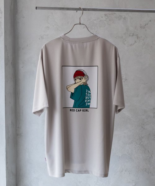 MAC HOUSE(men)(マックハウス（メンズ）)/RED CAP GIRL レッドキャップガール ポンチ素材 バックプリントTシャツ 24342R/ライトグレー