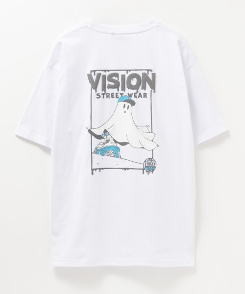 MAC HOUSE(men)(マックハウス（メンズ）)/VISION STREET WEAR ヴィジョンストリートウェア ゴーストスケータープリントTシャツ 4505038/ホワイト