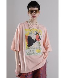 ROSE BUD(ローズバッド)/アートグラフィックTシャツ/ピンク