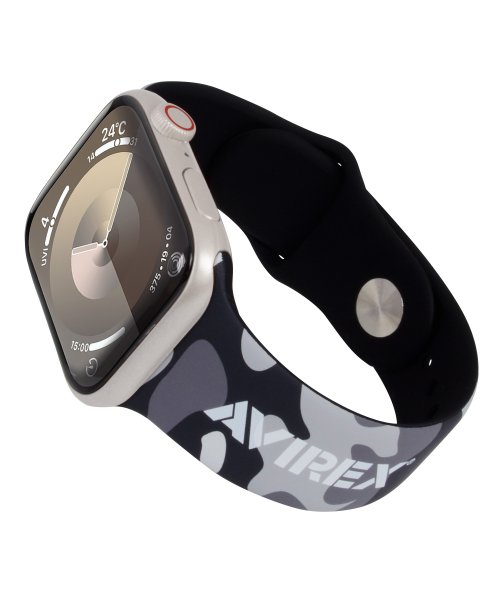 AVIREX(AVIREX)/Apple Watch バンド AVIREX アヴィレックス シリコンバンド アップルウォッチ ベルト/迷彩ブラック