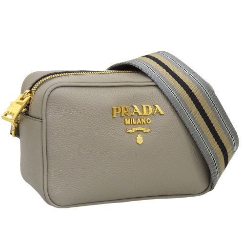 PRADA(プラダ)/PRADA プラダ BANDOLIERA VITELLO PHENIX バンドリエラ ヴィッテロ フェニックス 斜めがけ ショルダー バッグ レザー/グレー