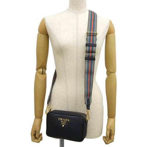 PRADA プラダ BANDOLIERA VITELLO PHENIX バンドリエラ ヴィッテロ フェニックス 斜めがけ ショルダー バッグ レザー 