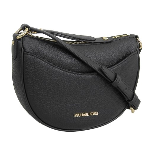 MICHAEL KORS(マイケルコース)/MICHAEL KORS マイケルコース DOVER SMALL HALF MOON ドーバー スモール ハーフ ムーン 斜めがけ ショルダー バッグ  レザー/ブラック