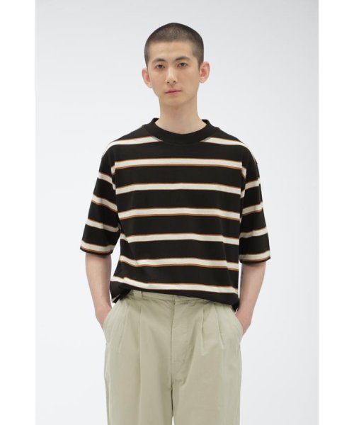 MHL.(エムエイチエル)/6月上旬－下旬 OUTLINE STRIPE JERSEY/CHARCOAL3