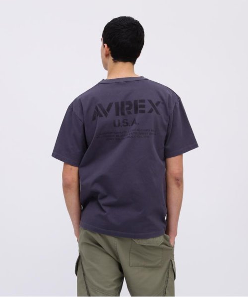 AVIREX(AVIREX)/MIL. STENCIL OFFICIAL LOGO T－SHIRT / ミリタリー ステンシル オフィシャルロゴ Tシャツ /ブラック