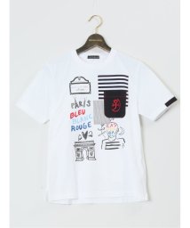 GRAND-BACK(グランバック)/【大きいサイズ】カステルバジャック/CASTELBAJAC 異素材切替 クルーネック半袖Tシャツ メンズ Tシャツ カットソー カジュアル インナー トップス /ホワイト